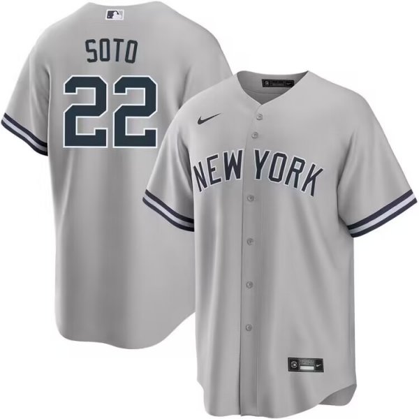 Men's New York Yankees #22 Juan Soto Nike Road Cool Base Jersey