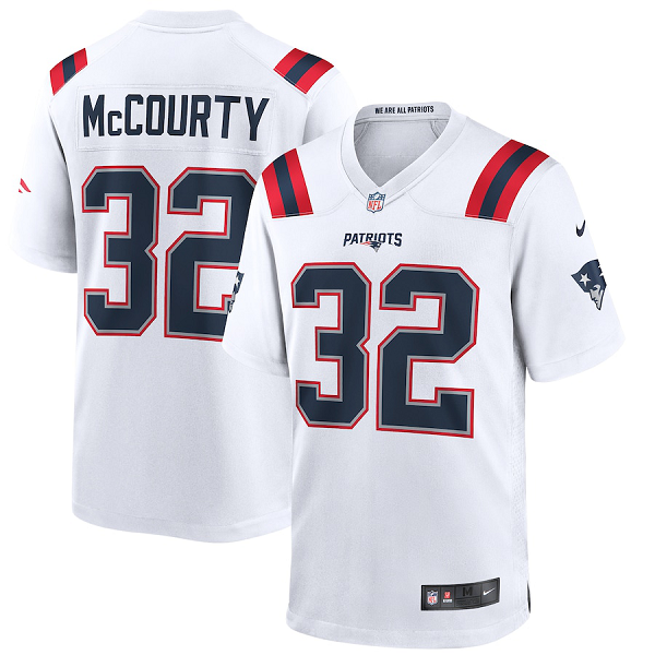 Men's New England Patriots #32 Devin McCourty Nike White Game Jersey