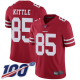 San Francisco 49ers #85 George Kittle Red Team Color Men's Stitched NFL 100th Season Vapor Limited Jersey