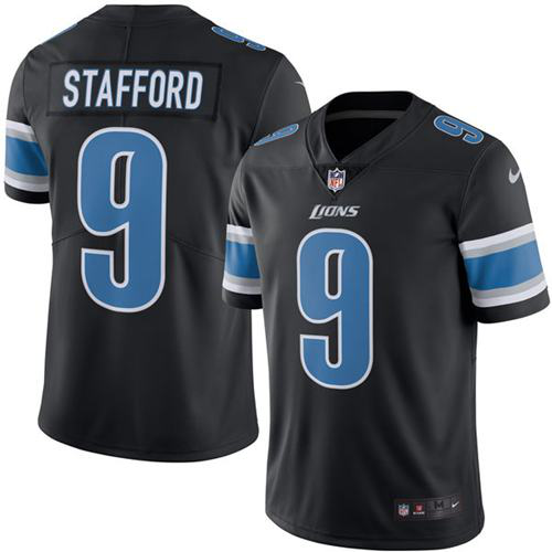 Nike Detroit Lions #9 Matthew Stafford Black Men's Stitched NFL Limited New Color Rush Jersey