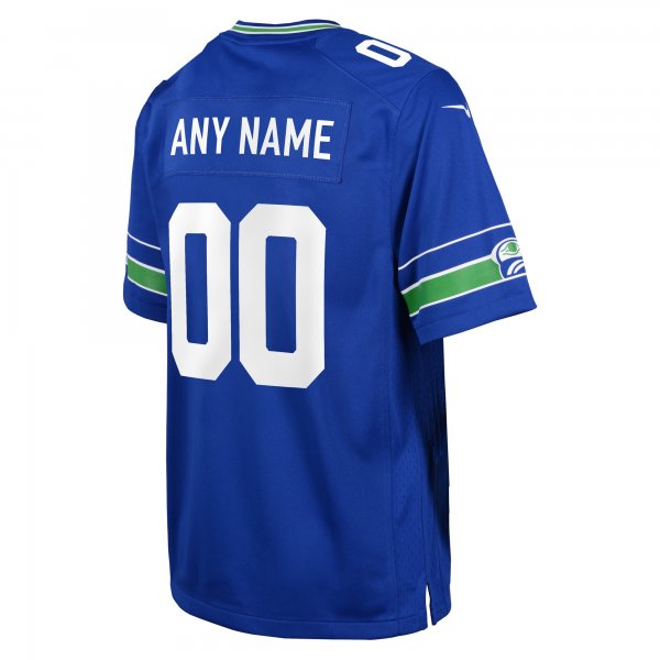 Youth Seattle Seahawks Nike Royal Throwback Custom Jersey