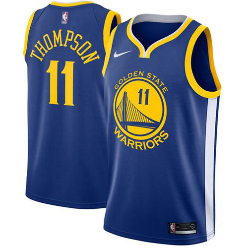 Men's Nike Golden State Warriors #11 Klay Thompson Blue Stitched Swingman NBA Jersey