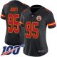 Women's Kansas City Chiefs #95 Chris Jones BlackStitched NFL Limited Rush 100th Season Jersey