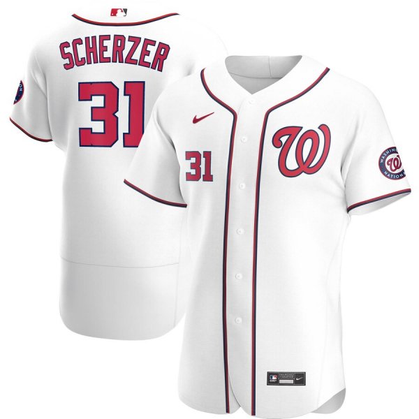 Men's Nike Washington Nationals #31 Max Scherzer White Home 2020 Player MLB Jersey