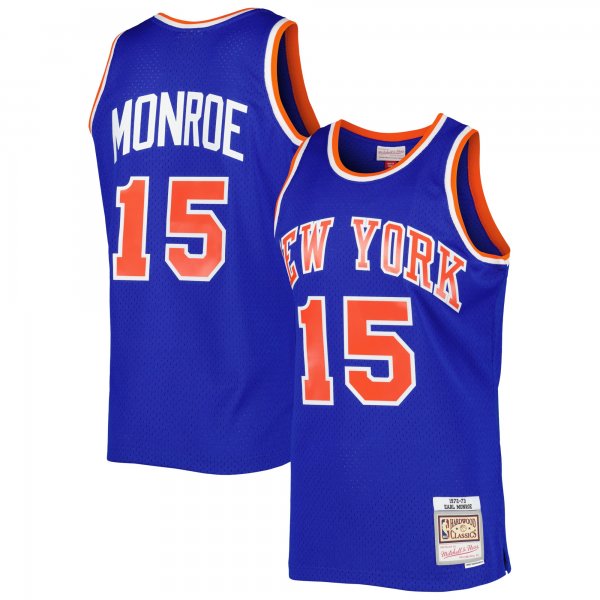 Men's New York Knicks Earl Monroe Mitchell & Ness Blue 2001/02 Hardwood Classics Swingman Jersey