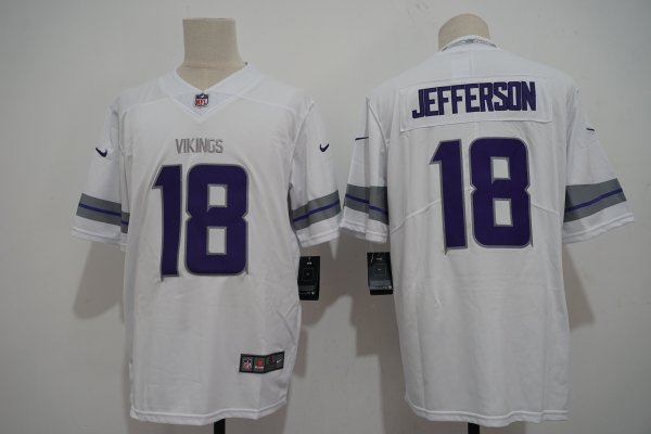 Men's Minnesota Vikings #18 Justin Jefferson Nike White Stitched Limited Jersey