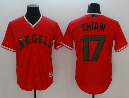 Los Angeles Angels of Anaheim #17 Shohei Ohtani Red New Cool Base 2018 Memorial Day Stitched MLB Jersey