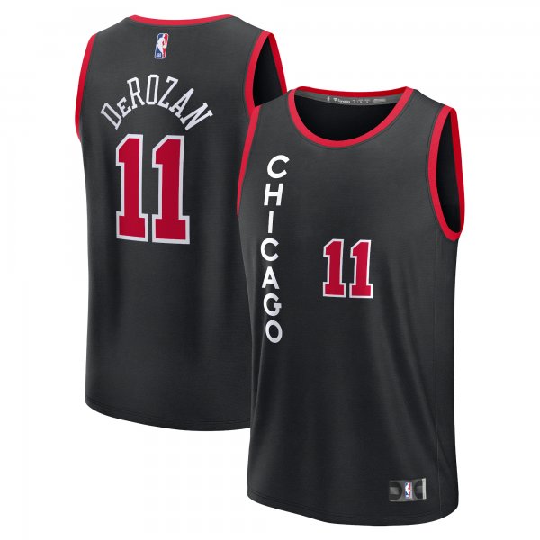 Men's Chicago Bulls DeMar DeRozan Fanatics Black Fast Break Jersey - City Edition