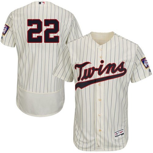 Minnesota Twins #22 Miguel Sano Cream Strip Flexbase Collection Stitched MLB Jersey