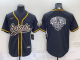 Men's New Orleans Saints Blank Black Stitched Baseball Cool Base Jersey