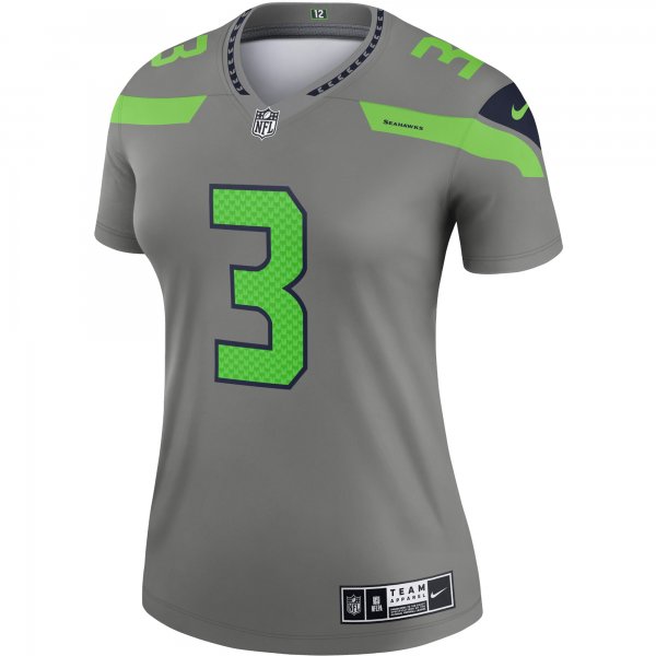 Women's Seattle Seahawks Russell Wilson Nike Gray Inverted Legend Jersey