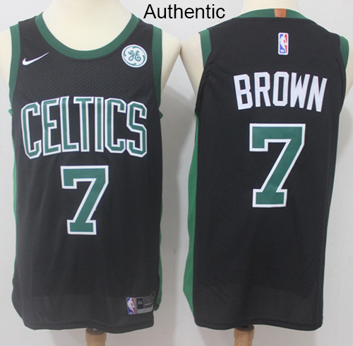 Men's Boston Celtics #7 Jaylen Brown Black Statement Edition NBA Jersey