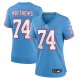 Women's Tennessee Titans Bruce Matthews Nike Light Blue Oilers Throwback Retired Player Game Jersey