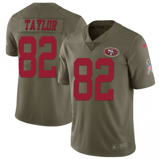 Men's Nike San Francisco 49ers #82 John Taylor 2017 Salute to Service Limited Green NFL Jersey