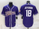 Men's Minnesota Vikings #18 Justin Jefferson Purple Stitched Baseball Cool Base Jersey