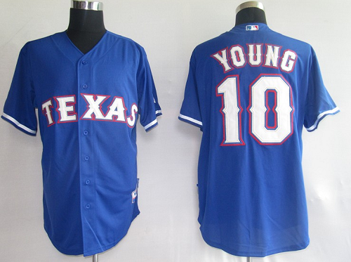 Texas Rangers #10 Michael Young Stitched Blue MLB Jersey