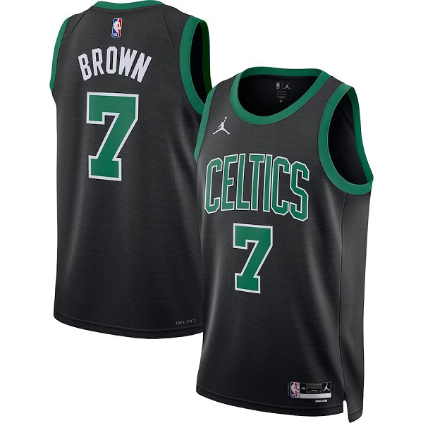 Men's Jordan Boston Celtics #7 Jaylen Brown Black NBA Swingman Jersey