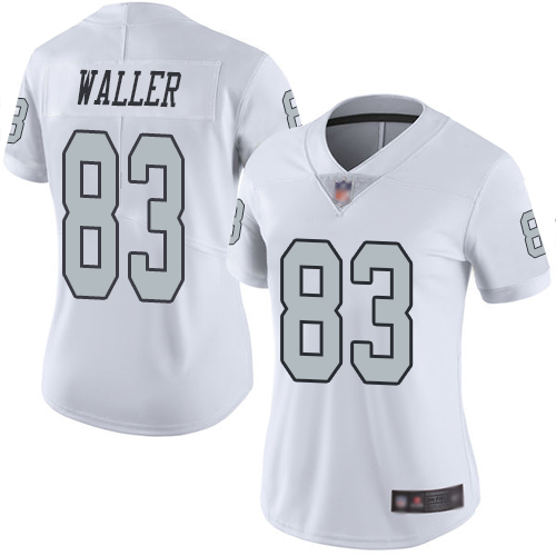 Women's Las Vegas Raiders #83 Darren Waller WhiteStitched NFL Limited Rush Jersey