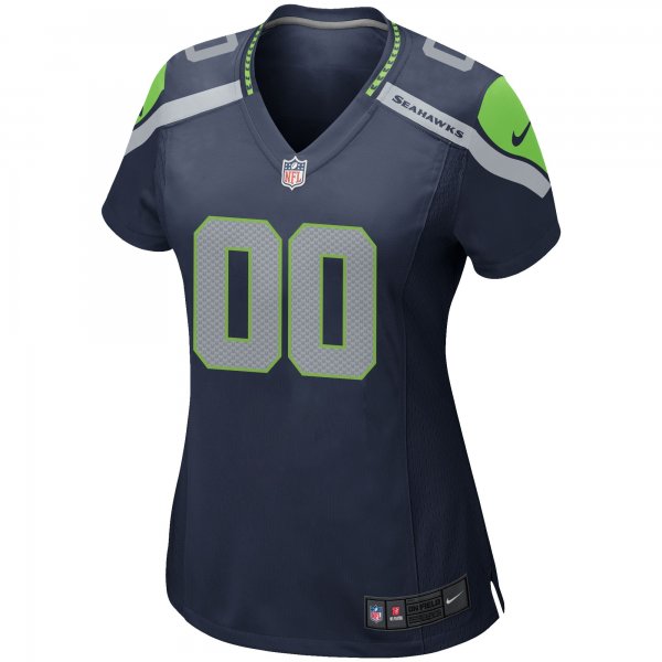 Women's Nike College Navy Seattle Seahawks Custom Game Jersey