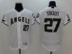 Men's Los Angeles Angels #27 Mike Trout White Stitched MLB Flex Base Jersey