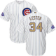 Chicago Cubs #34 Jon Lester White(Blue Strip) 2017 Gold Program Cool Base Stitched MLB Jersey