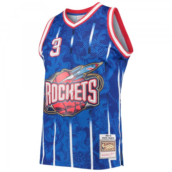 Men's Houston Rockets Steve Francis Mitchell & Ness Blue Hardwood Classics 1999/00 Lunar New Year Swingman Jersey