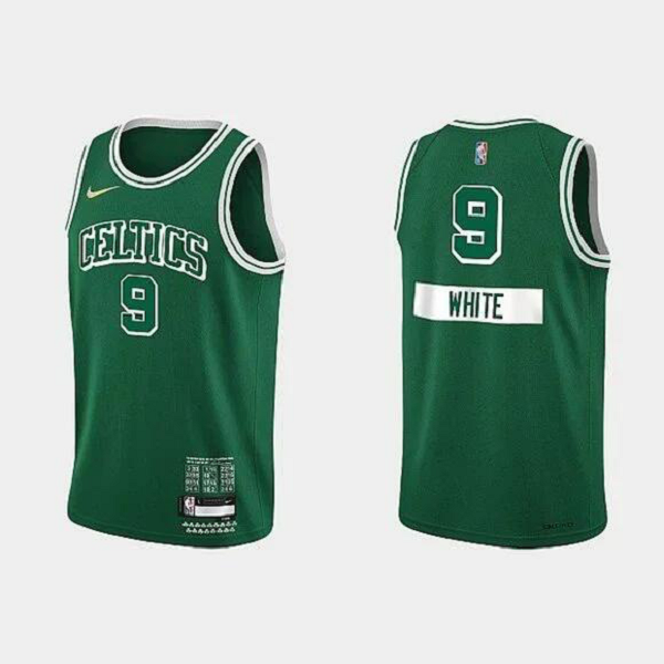 Men's Boston Celtics #9 Derrick White Green City NBA Jersey