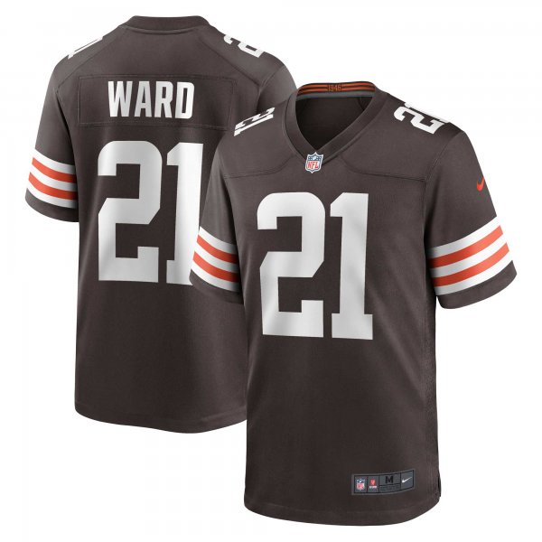 Men's Cleveland Browns Denzel Ward Nike Brown Game Jersey