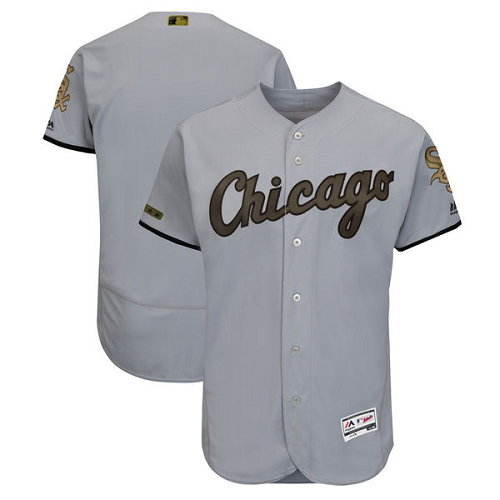 Men's Chicago White Sox Blank Majestic Gray 2018 Memorial Day Collection Flex Base MLB Team Jersey