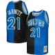 Men's Minnesota Timberwolves Kevin Garnett Mitchell & Ness Black/Blue Hardwood Classics 1995/96 Split Swingman Jersey