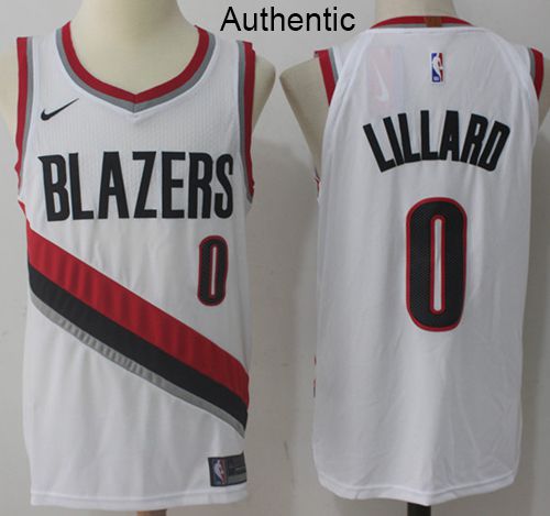 Nike Men's Portland Trail Blazers #0 Damian Lillard White Association Edition NBA Jersey