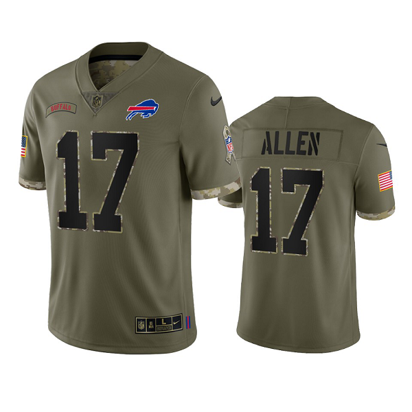 Buffalo Bills Josh Allen Olive 2022 Salute To Service Limited Jersey #17