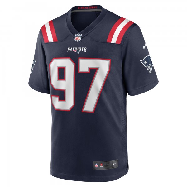 Men's New England Patriots DaMarcus Mitchell Nike Navy Game Player Jersey