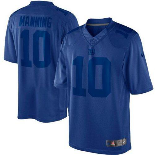 Nike New York Giants #10 Eli Manning Royal Blue Men's Stitched NFL Drenched Limited Jersey