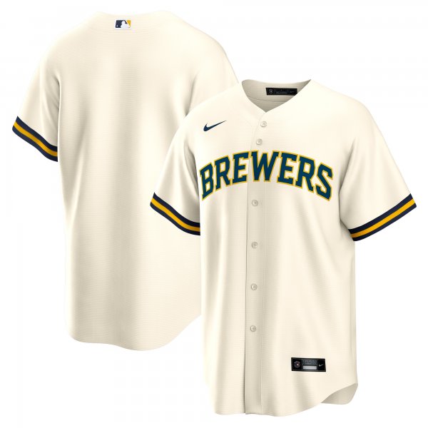 Men's Milwaukee Brewers Nike Cream Home Replica Team Jersey