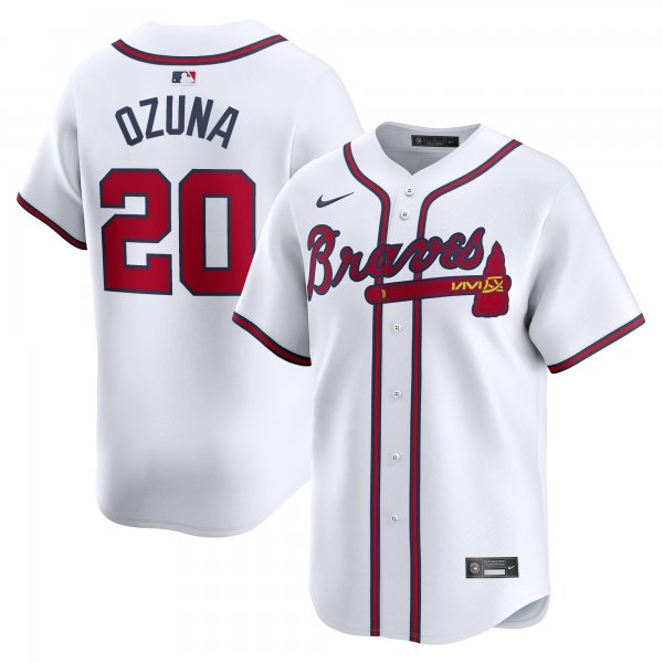 Men's Atlanta Braves Marcell Ozuna Nike White Home Limited Player Jersey