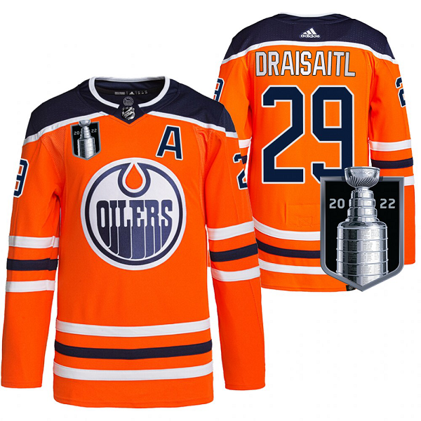 Men's Edmonton Oilers Leon Draisaitl 2022 Stanley Cup Playoffs #29 Orange Primegreen Jersey