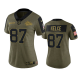 Women's Kansas City Chiefs Travis Kelce Olive 2021 Salute To Service Limited NFL Jersey