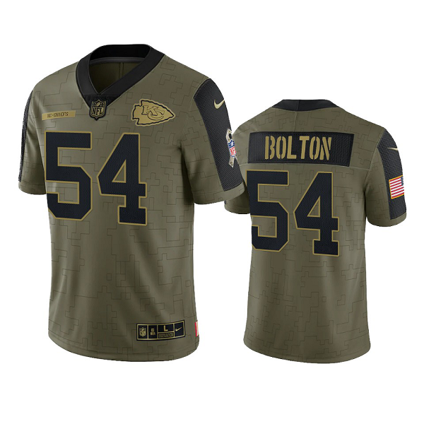 Kansas City Chiefs Nick Bolton Olive 2021 Salute To Service Men's Limited NFL Jersey