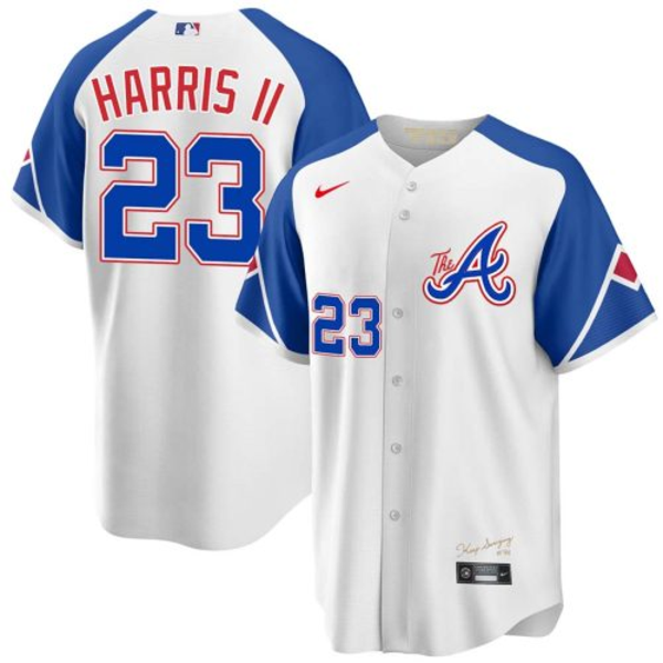 Men's Atlanta Braves #23 Michael Harris II White 2023 City Connect Cool Base Jersey