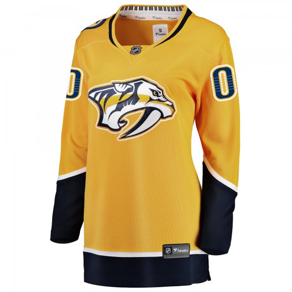 Women's Nashville Predators Fanatics Yellow Home Breakaway Custom Jersey