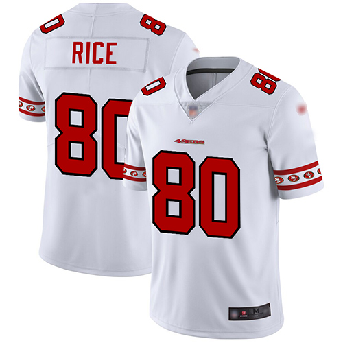 Men's San Francisco 49ers #80 Jerry Rice White Stitched NFL Limited Team Logo Fashion Jersey