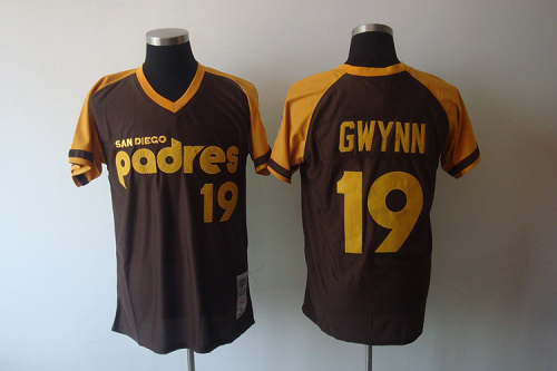 Mitchell And Ness San Diego Padres #19 Tony Gwynn Coffee Stitched Throwback MLB Jersey