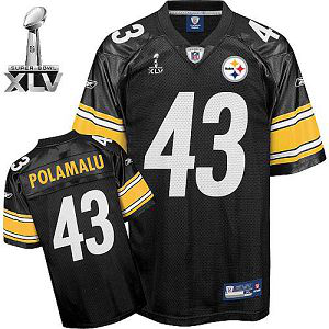 Pittsburgh Steelers #43 Troy Polamalu Black Super Bowl XLV Stitched Youth NFL Jersey