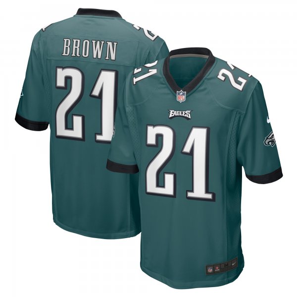 Men's Philadelphia Eagles Sydney Brown Nike Midnight Green Team Game Jersey