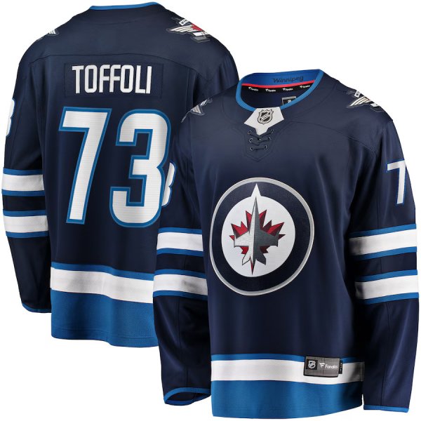 Men's Winnipeg Jets Tyler Toffoli Fanatics Blue Home PremierÃ¨ÂÂ½Breakaway Player Jersey