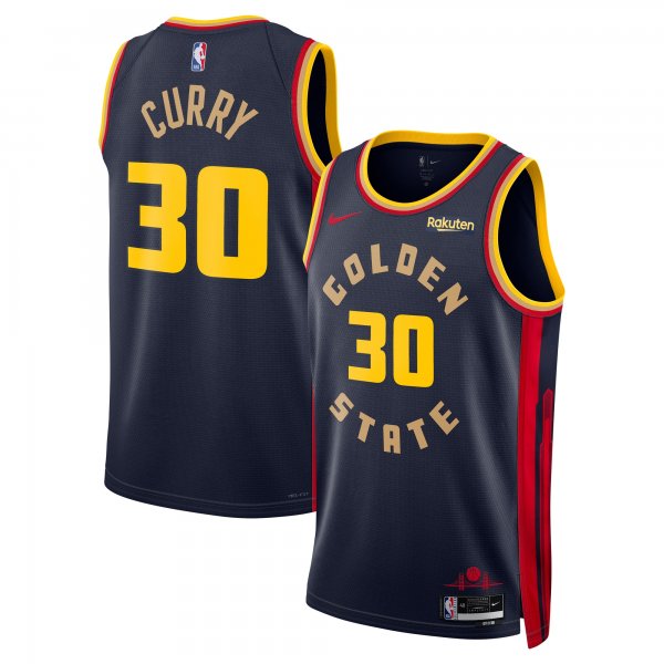 Stephen Curry #30 Golden State Warriors Nike Youth 2024/25 Swingman Badge City EditionNavy Player Jersey