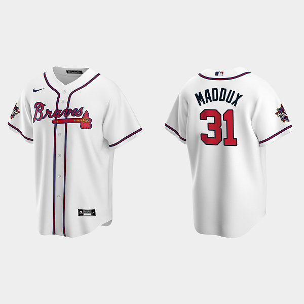 Men's Atlanta Braves #31 Greg Maddux 2021 White MLB All-Star Game Jersey