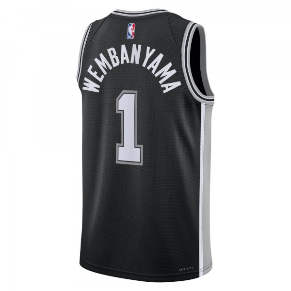 Unisex San Antonio Spurs Victor Wembanyama Nike Black 2023 NBA Draft First Round Pick Swingman Jersey - Icon Edition