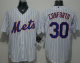 New York Mets #30 Michael Conforto White(Blue Strip) New Cool Base Stitched MLB Jersey